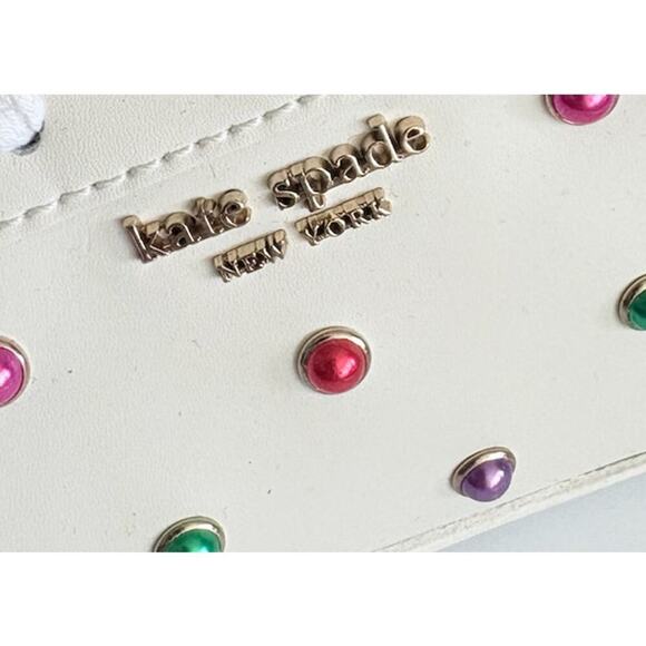 Kate Spade Women's Multicolor Studded Leather Sneakers‎ White Size 9 New - Picture 6 of 6